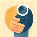 Icon representing dignity and respect. A person holding a helping hand.